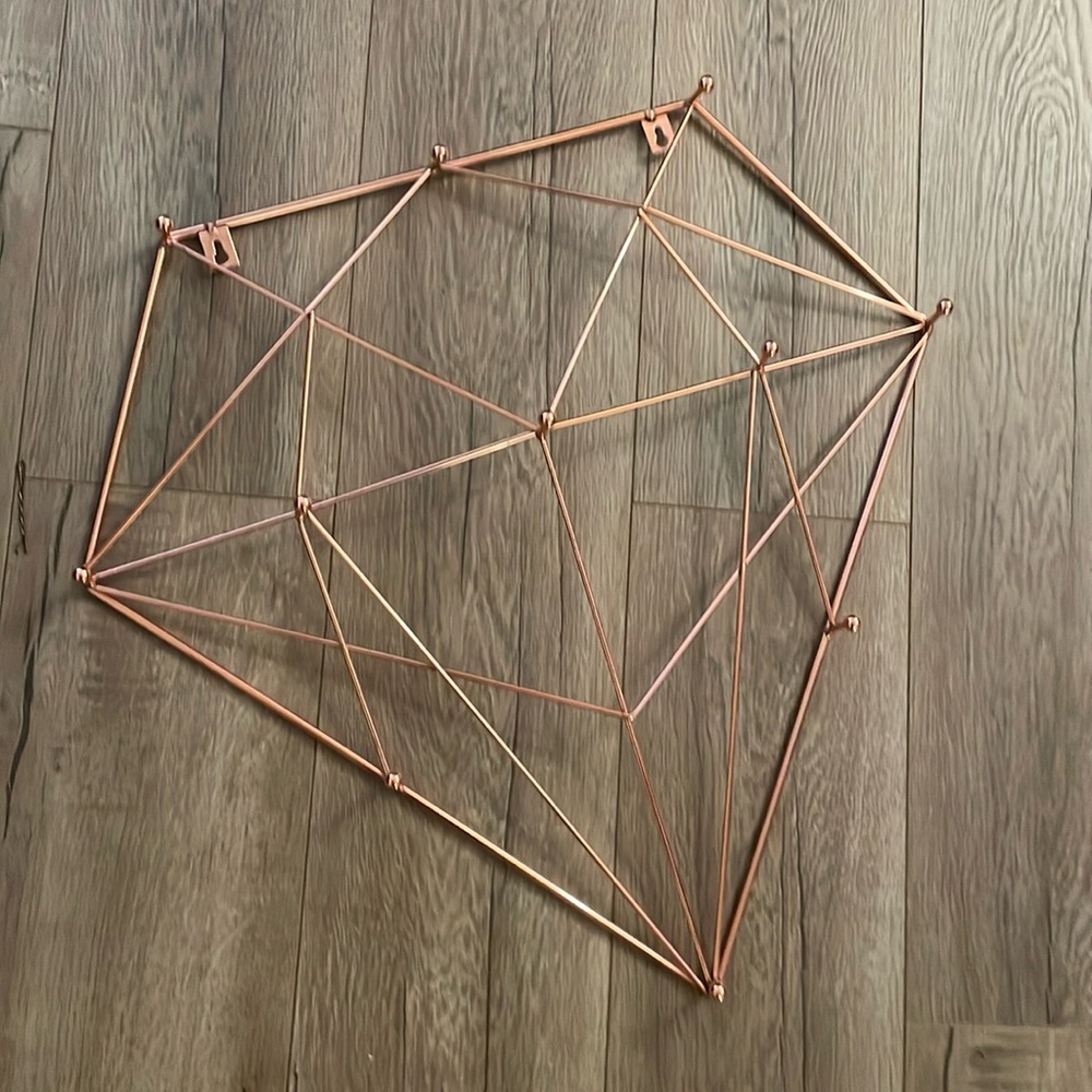 Urban Outfitters Rose gold diamond shaped jewelry or accessory hanger